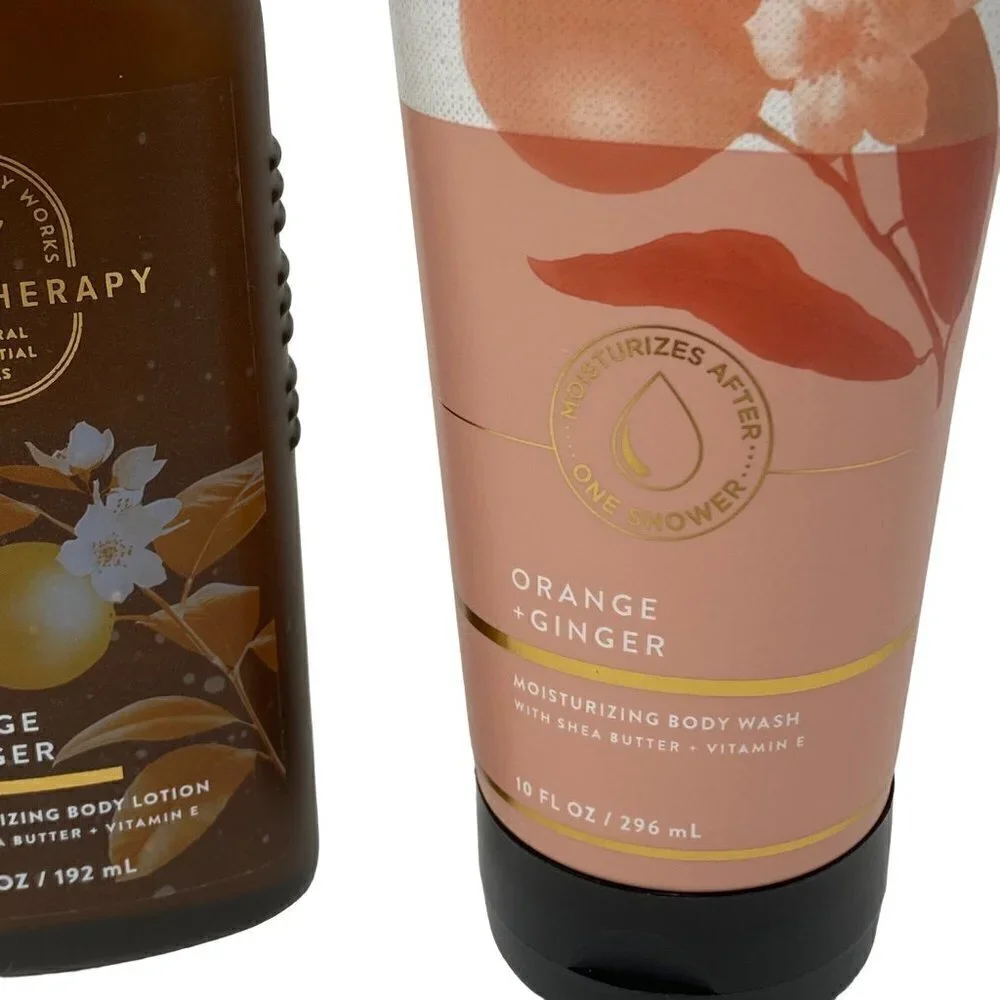 Aromatherapy Orange Ginger Moisturizing Body Lotion and Body Wash Gift Set